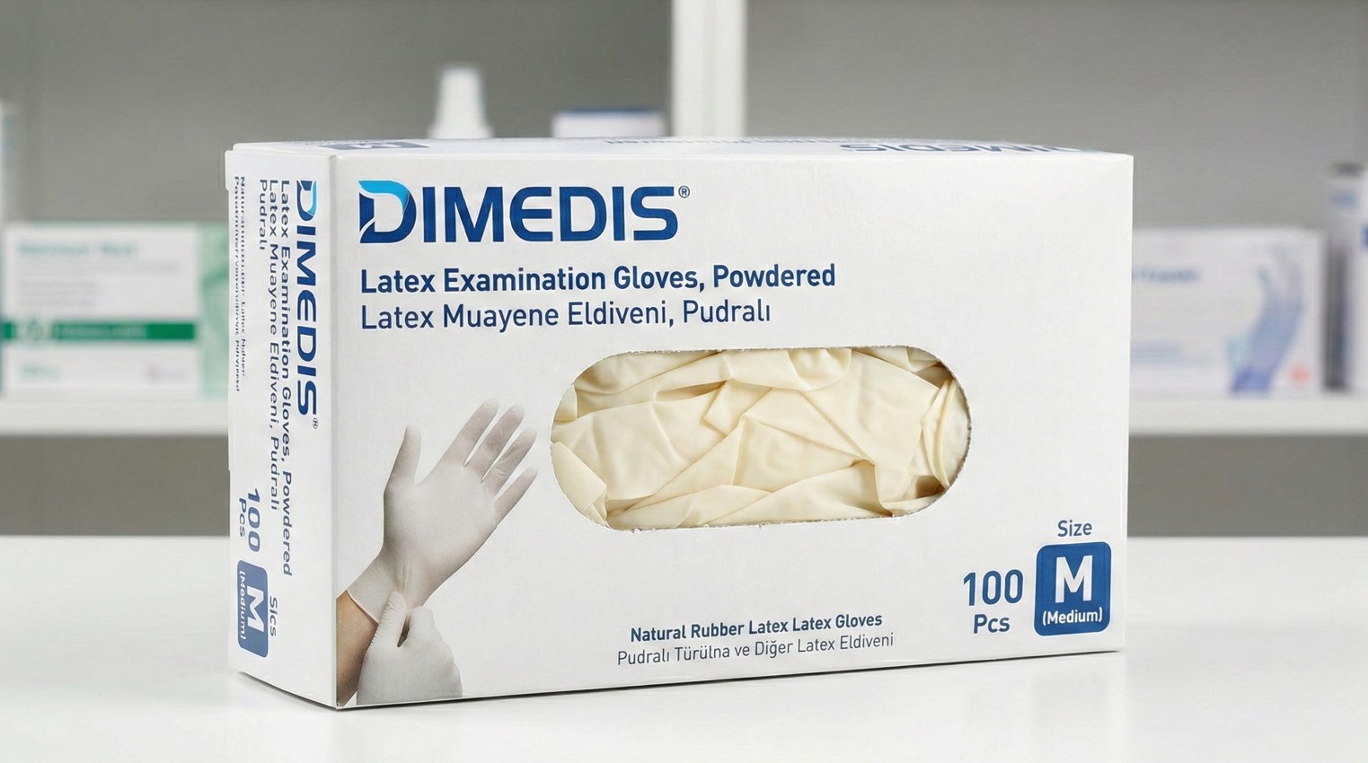 Latex Pudralı Muayene Eldiveni