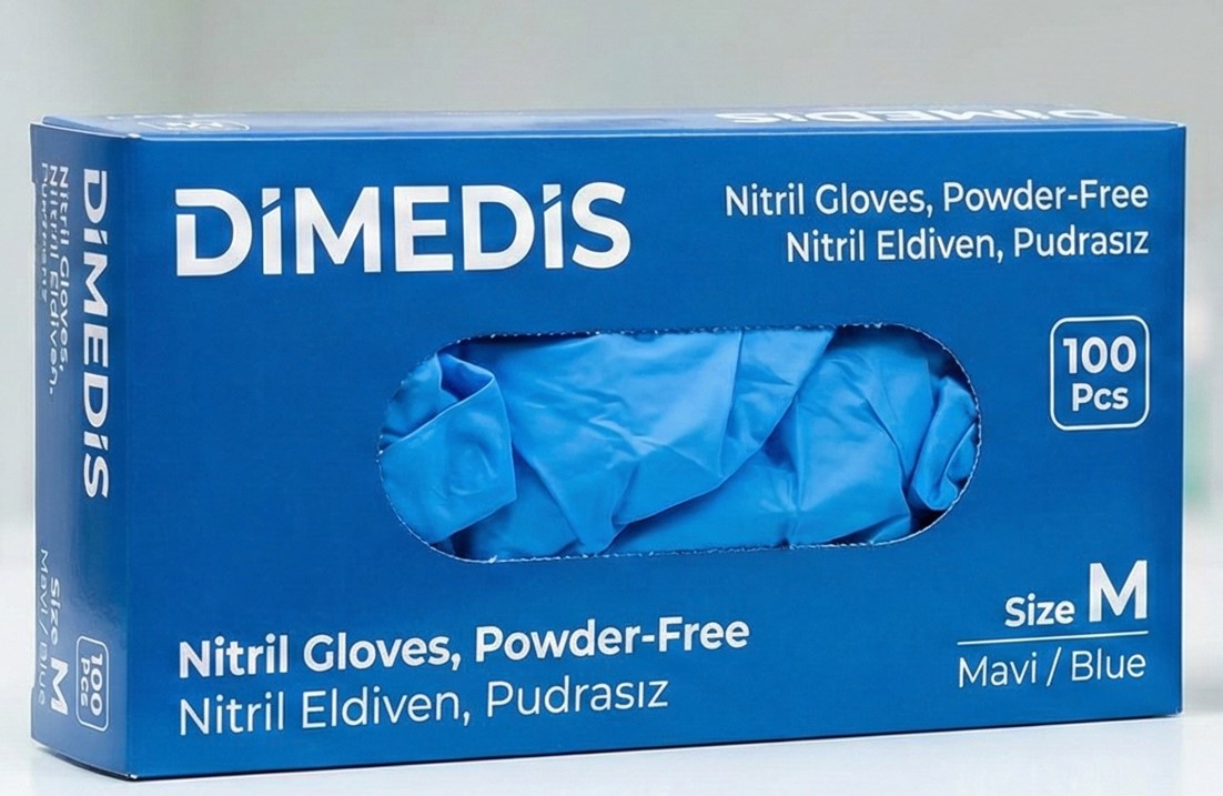 Mavi Nitril Eldiveni